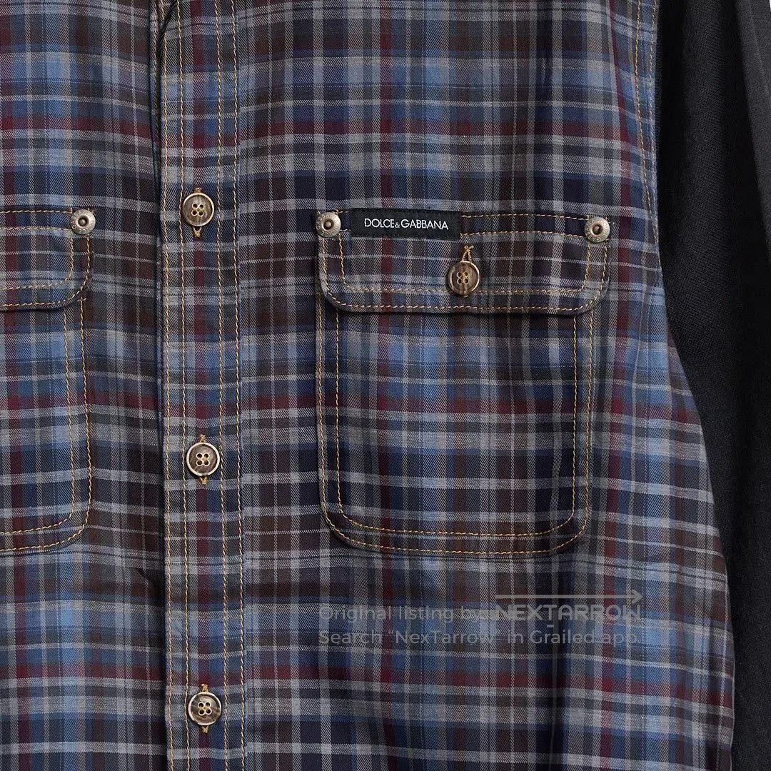 Dolce & Gabbana Dolce&Gabbana Men's Patchwork Plaid Shirt. Size US XXS / EU 40 - 5 Thumbnail