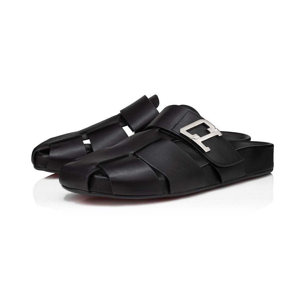 Christian Louboutin o1s1wg110924 Flat Sandals in Black Size US 10 / EU 43 - 2 Thumbnail