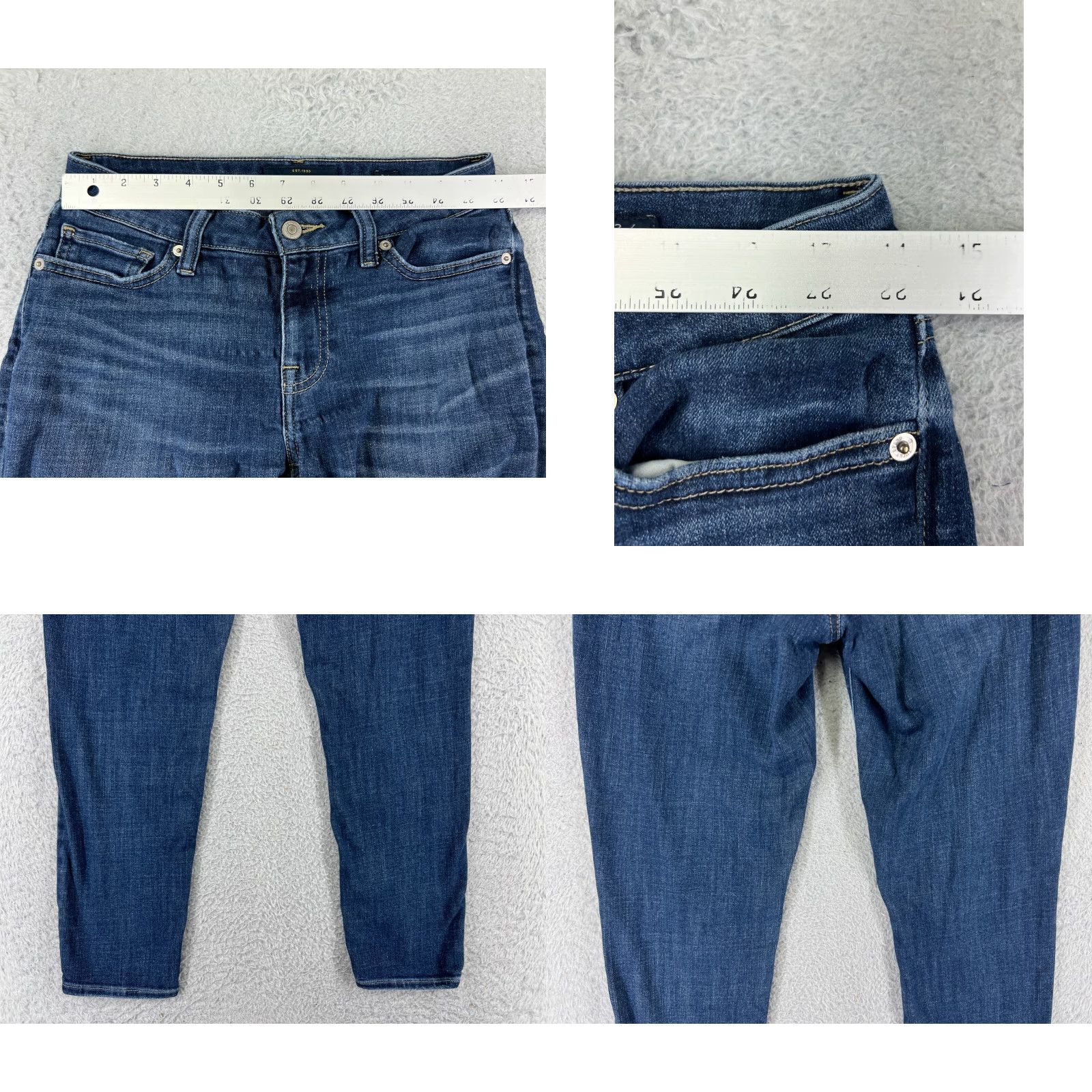 Lucky Brand VINTAGE Lucky Brand Jeans Women 2 Blue Denim Pants Skinny Tapered Cotton Blend 5-Pocket Blue USA Womens Size 26" / US 2 / IT 38 - 9 Thumbnail