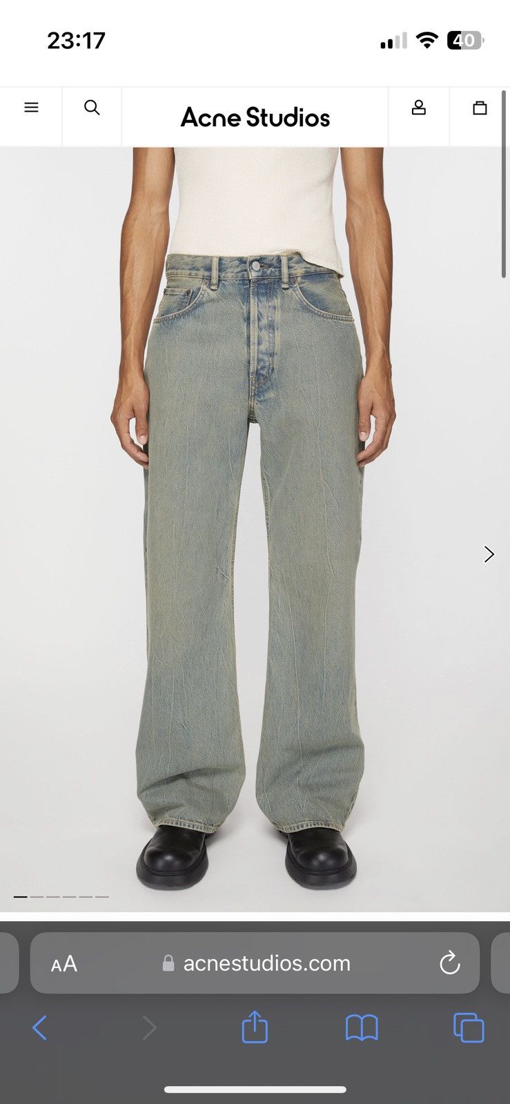 image of Acne Studios 2021M Delta in Blue, Men's (Size 29)