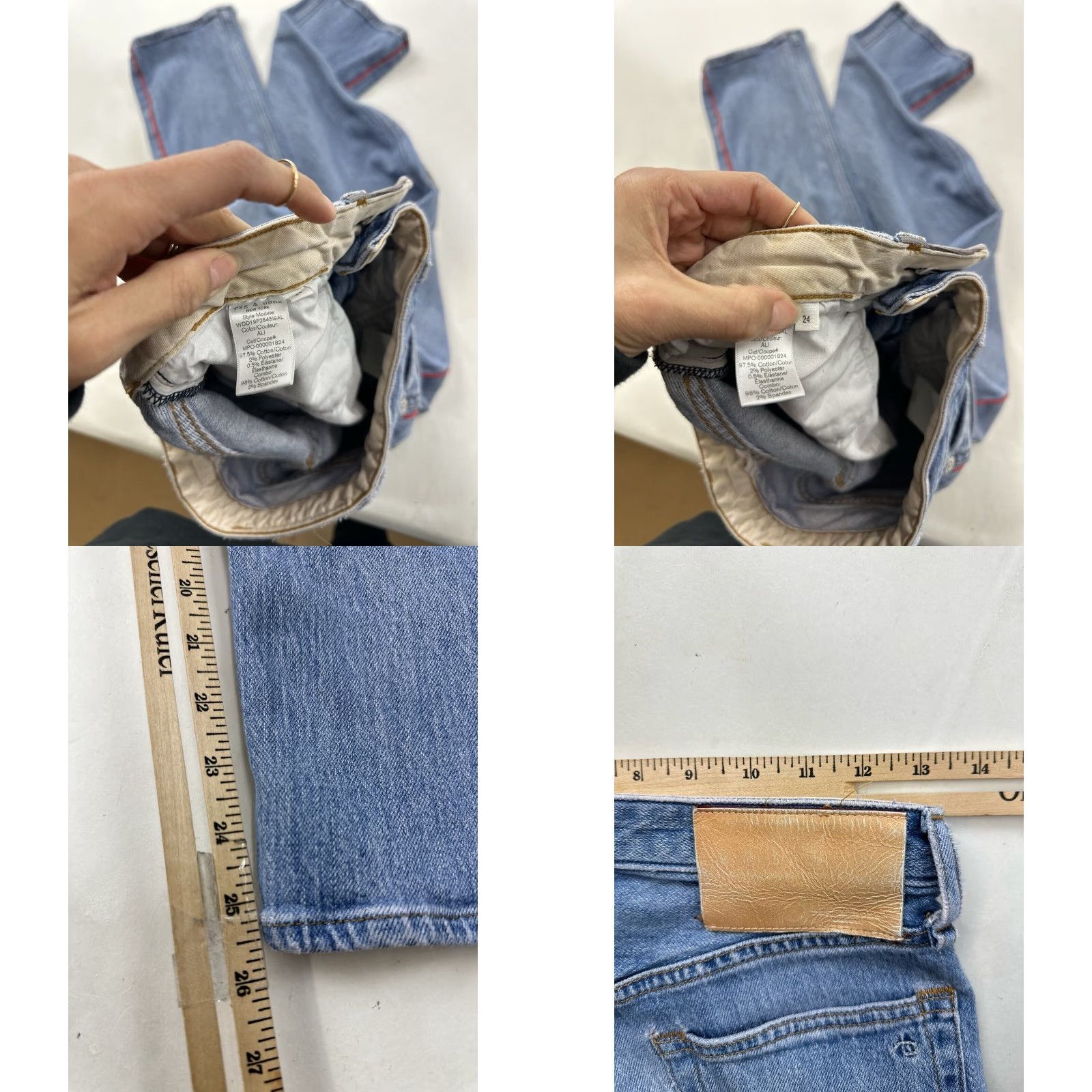 Rag & Bone VINTAGE Rag & Bone Women’s Jeans 24 High Rise Straight Ankle Patchwork Denim Blue 2010s Size 42" / US 20 - 8 Thumbnail