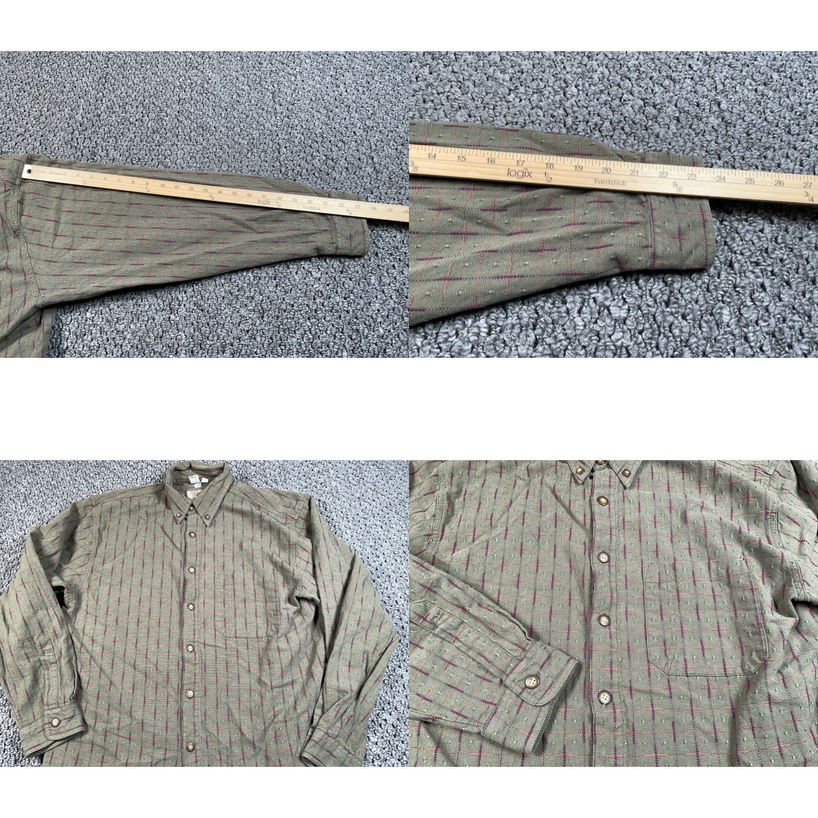 The Territory Ahead VINTAGE Territory Ahead Men's Large Shirt Casual Button-Up Check Pattern Cotton Green Orange Winter Fall Spring Size US L / EU 52-54 / 3 - 8 Thumbnail
