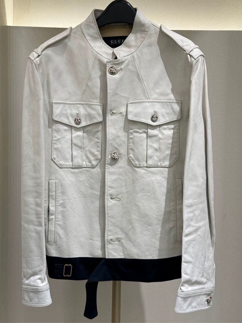 Gucci Gucci Men's white cowhide jacket 2503-Nextarrow Size US M / EU 48-50 / 2 - 1 Thumbnail