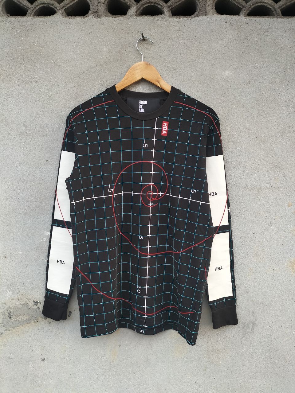Hood By Air HBA Hood by Air Pixel Mountains Grid RARE Longsleeve
