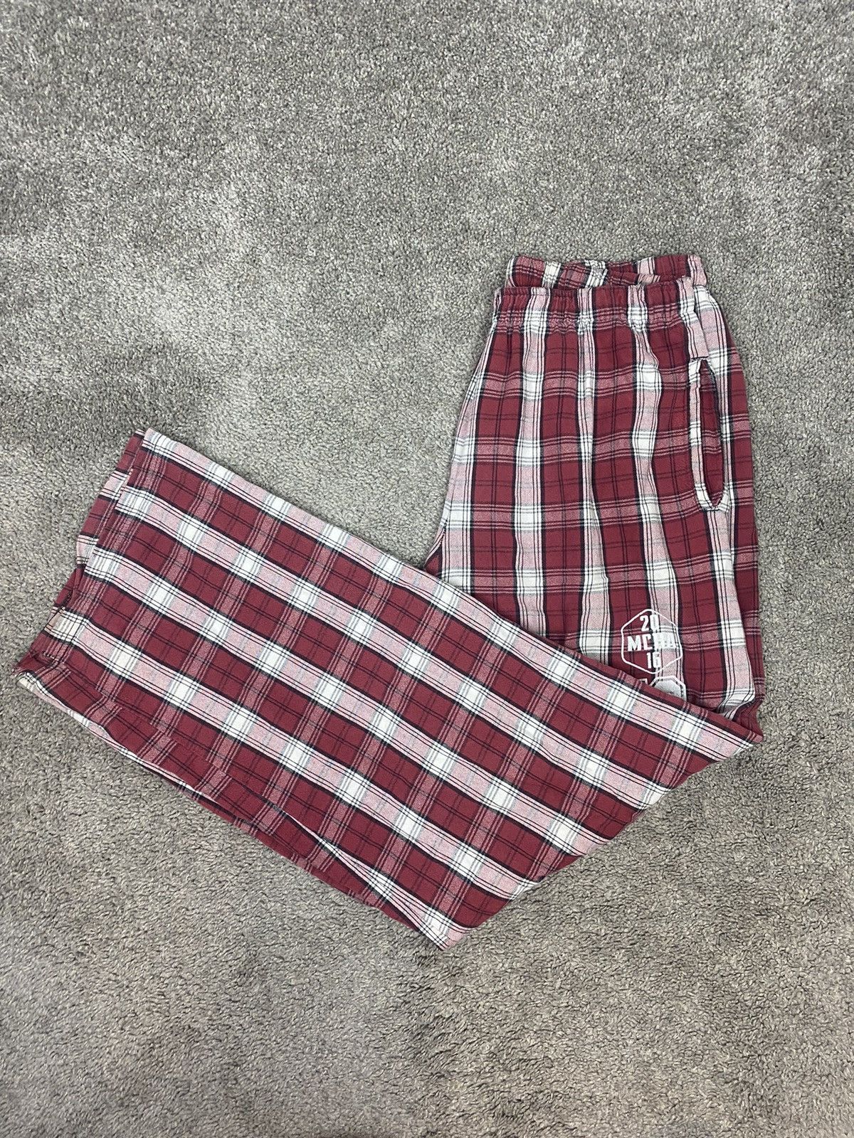 Vintage Plaid white and red pajama pants Size US 32 / EU 48 - 1 Thumbnail