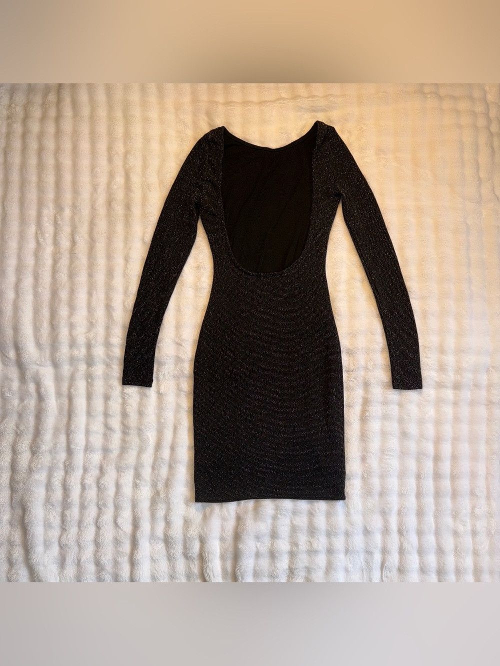 Lulus Gift of Love Black and Silver Backless Long Sleeve Dress Size XS / US 0-2 / IT 36-38 - 9 Thumbnail
