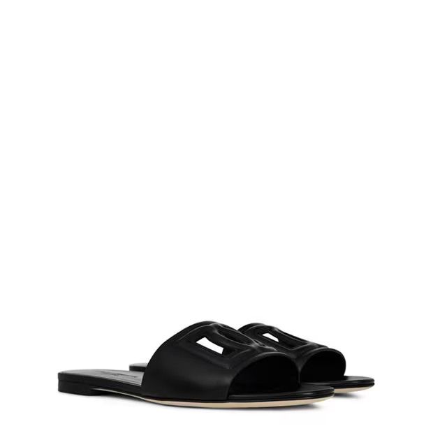Dolce & Gabbana o1g2r1mq1024 Bianca Sliders in Nero Size US 7 / IT 37 - 3 Thumbnail