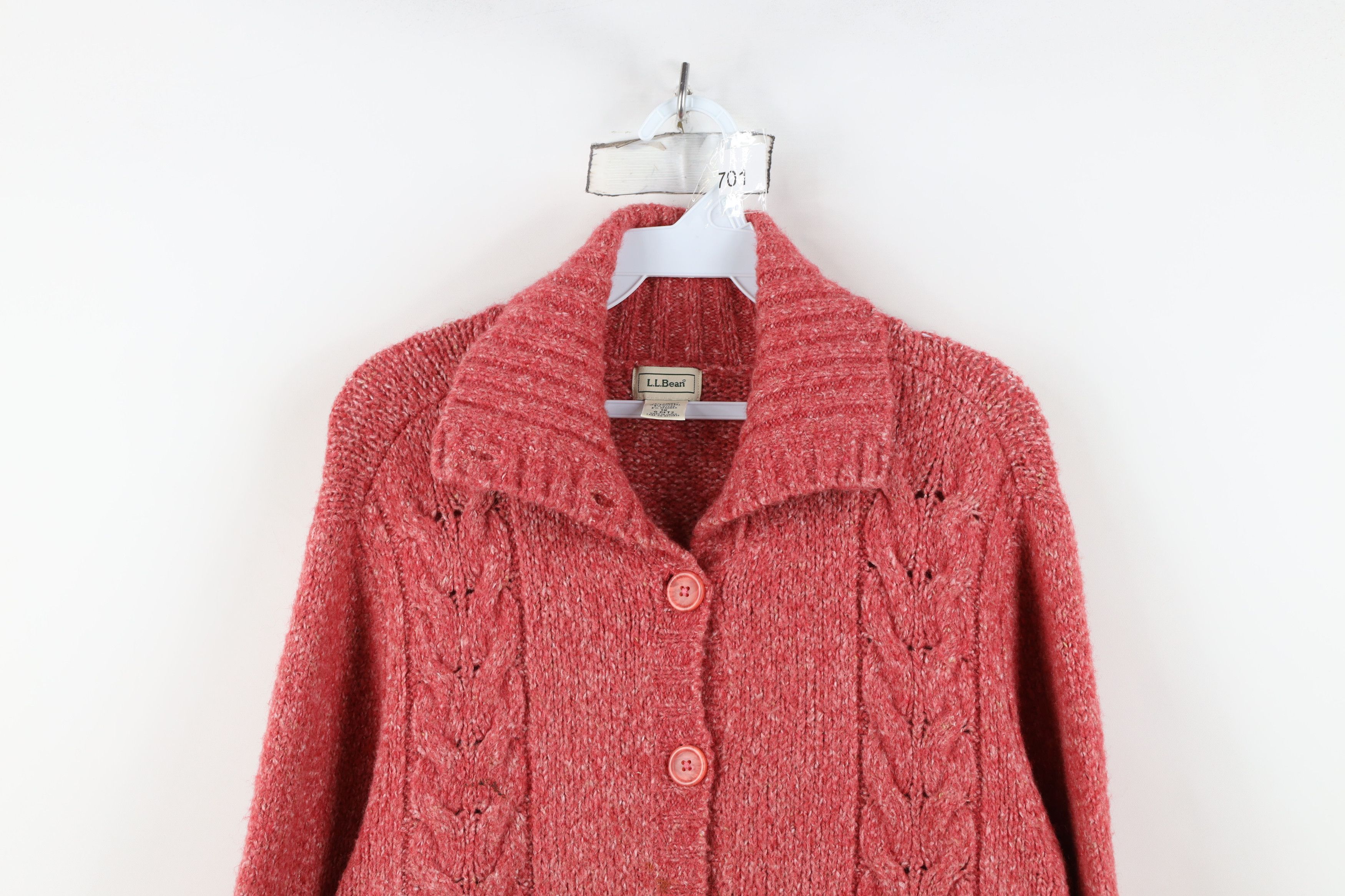 L.L. Bean Vintage LL Bean Wool Blend Cable Knit Cardigan Sweater Size XL / US 12-14 / IT 48-50 - 2 Thumbnail