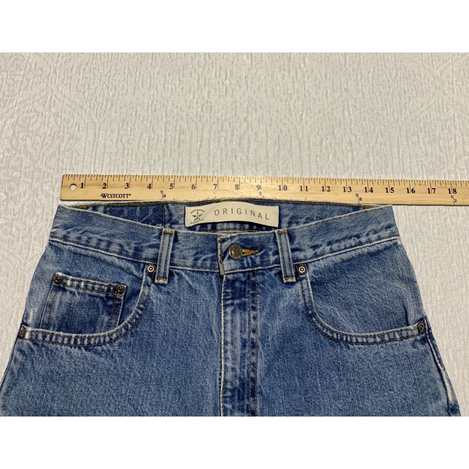 Vintage VINTAGE Arizona Jeans Jeans, Men's, 30x31, Blue Light Wash, 5-Pocket Design, Denim, Regular, Straight, Inseam 31, Mens Size US 30 / EU 46 - 6 Thumbnail