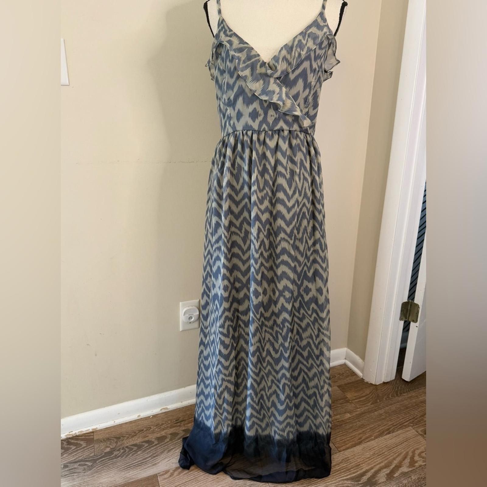 Other PIT by JC Collection maxi dress gray tan chevron pattern 4 Size S / US 4 / IT 40 - 1 Thumbnail