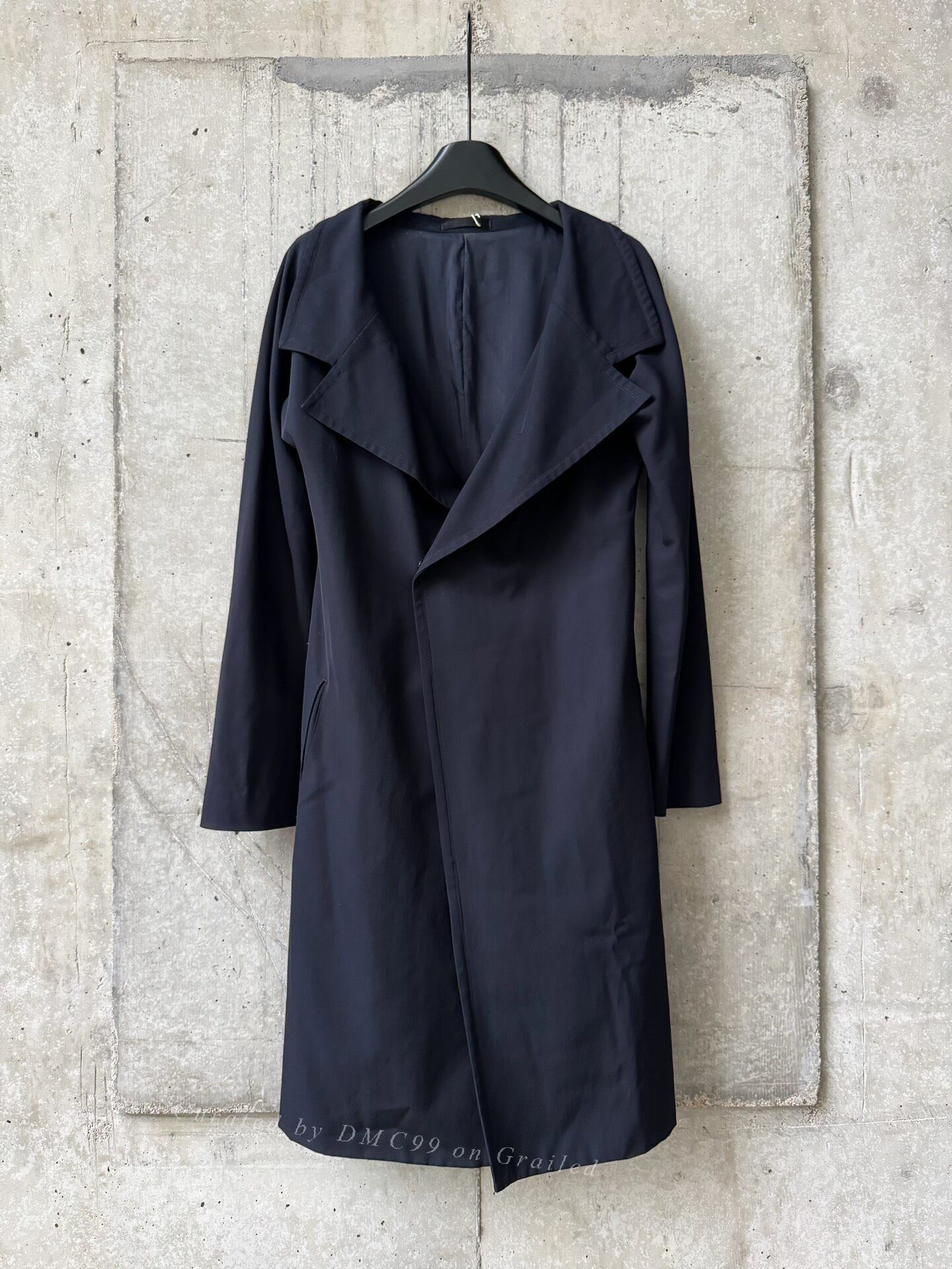 Yohji Yamamoto Y's Navy Long Trench Coat | Grailed