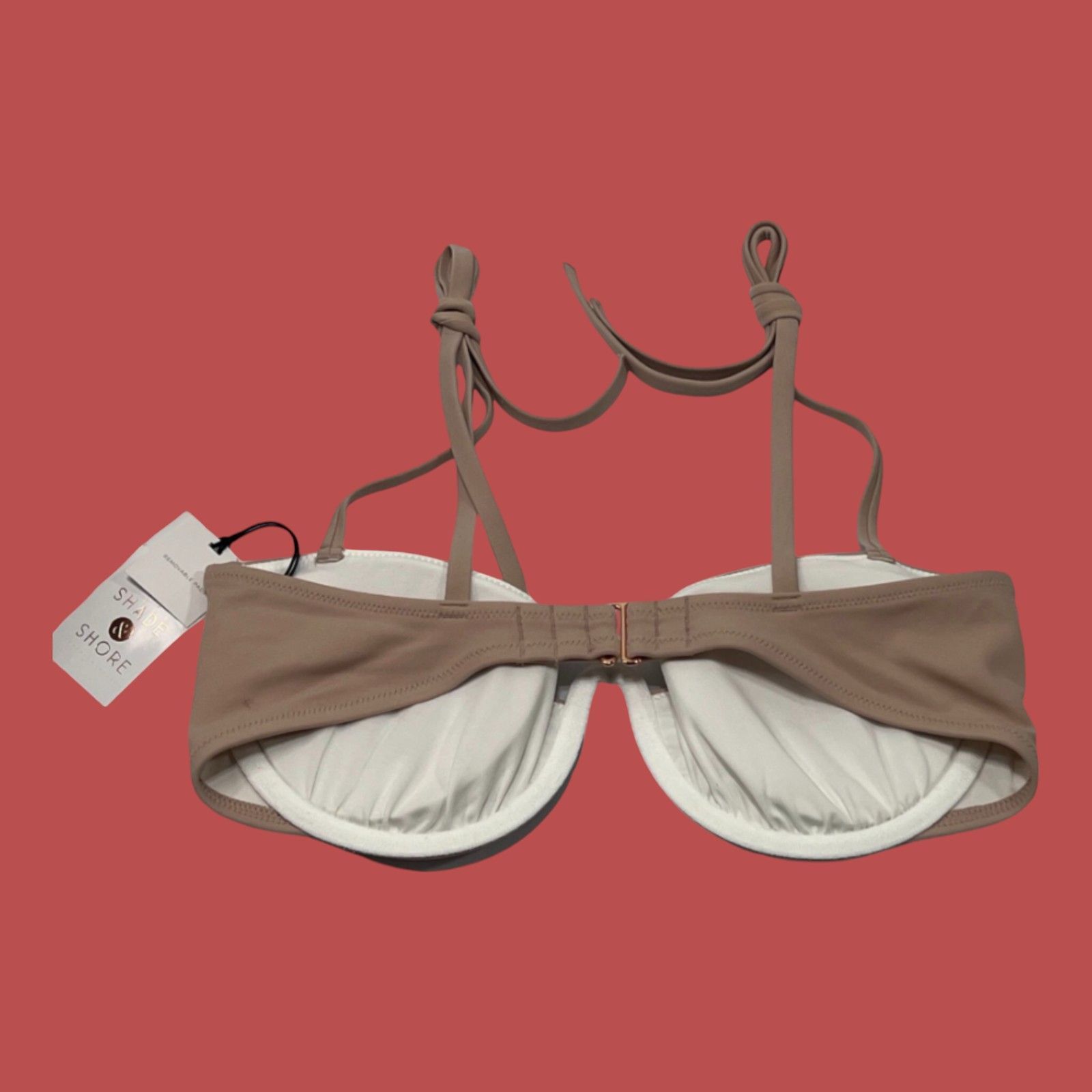 Other Shade & Shore Women's Shoulder Tie Shirred Underwire Bikini Size ONE SIZE - 4 Thumbnail