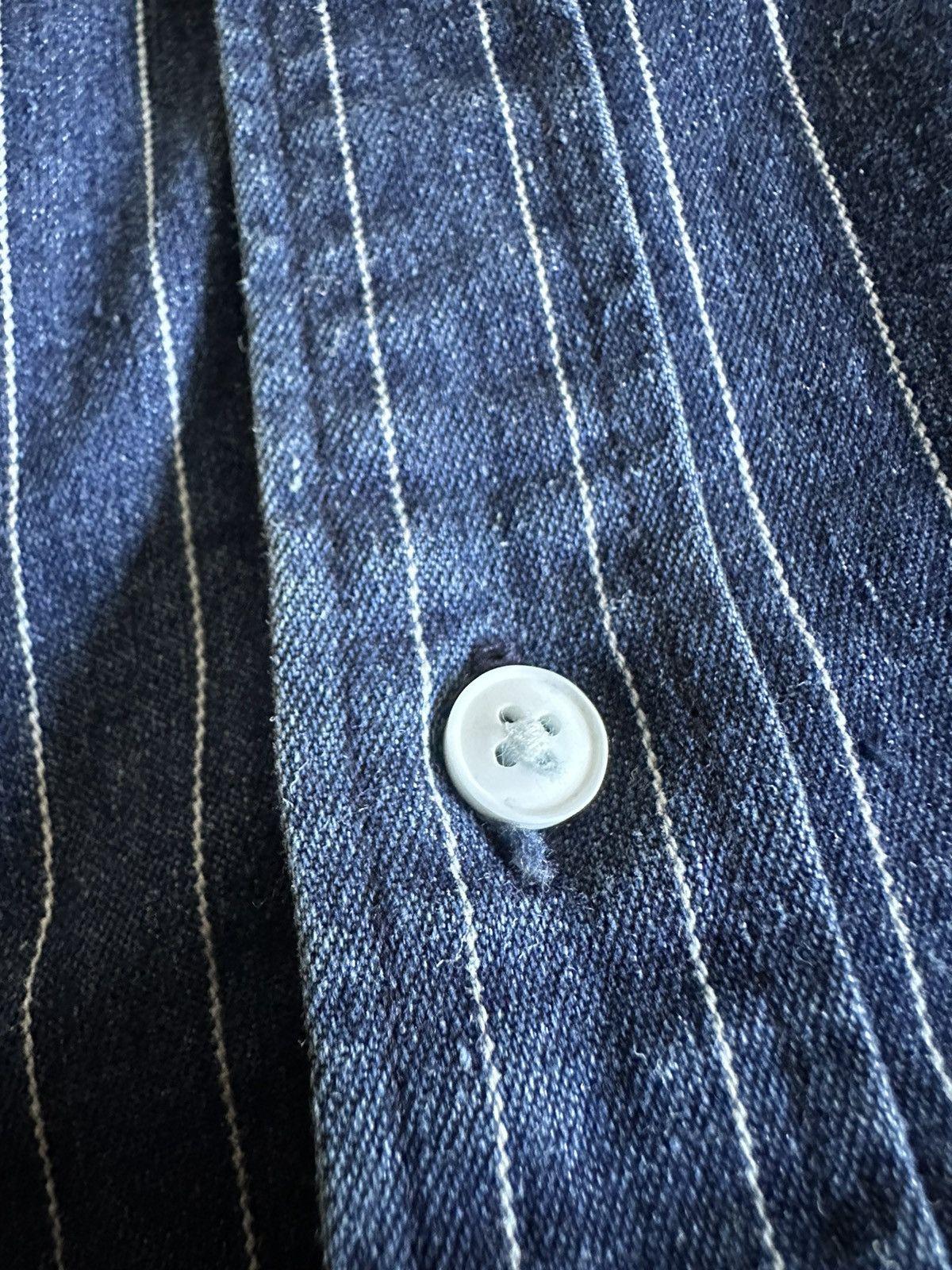Descendant × Japanese Brand Real Indigo Descendant Pinstripe Shirt Size US L / EU 52-54 / 3 - 8 Thumbnail