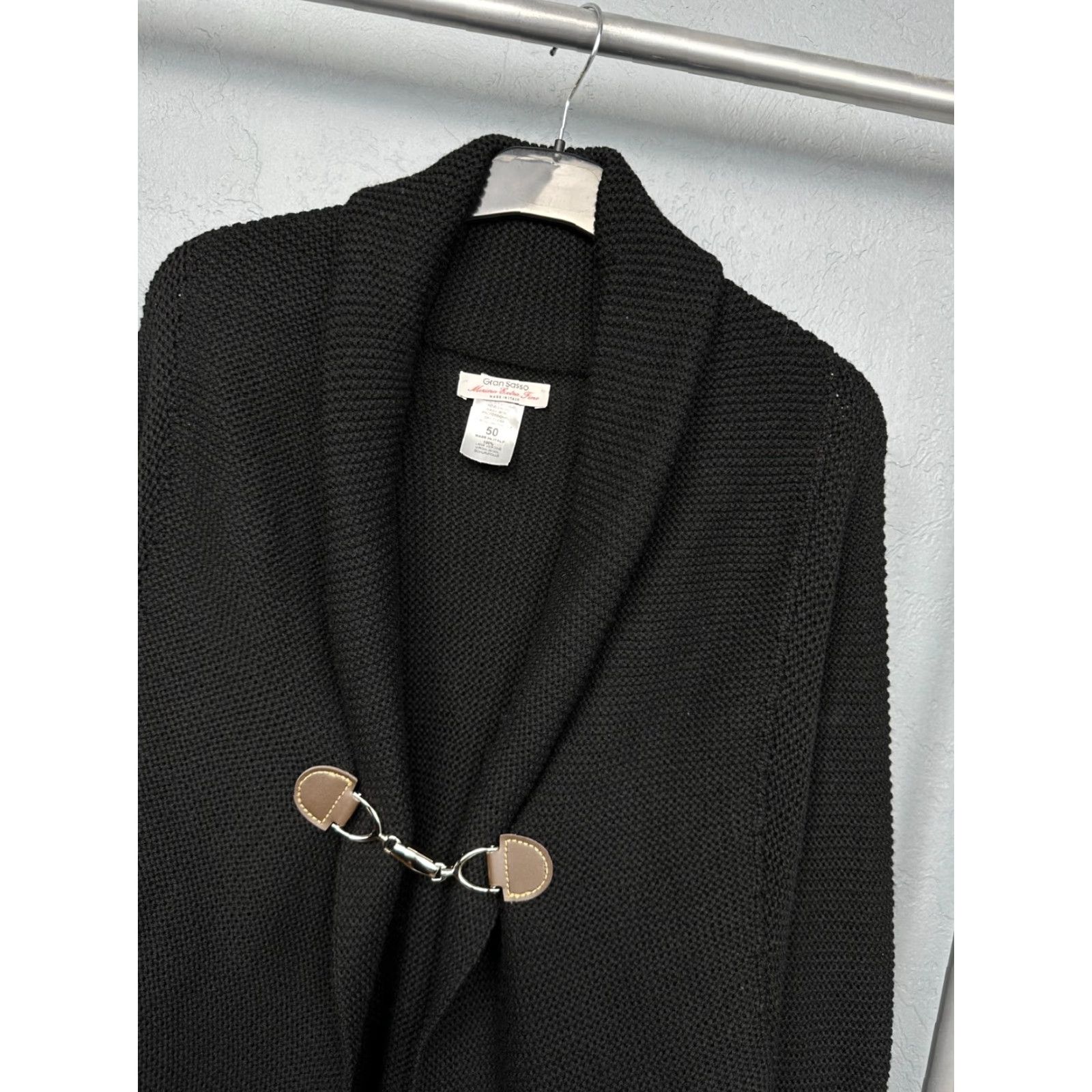 Gran Sasso Gran Sasso Mens Merino Wool Cardigan Sweater M Cardigan, Black, Wool, Men, Size M, Gran Sasso, Cardigan Size US M / EU 48-50 / 2 - 2 Thumbnail