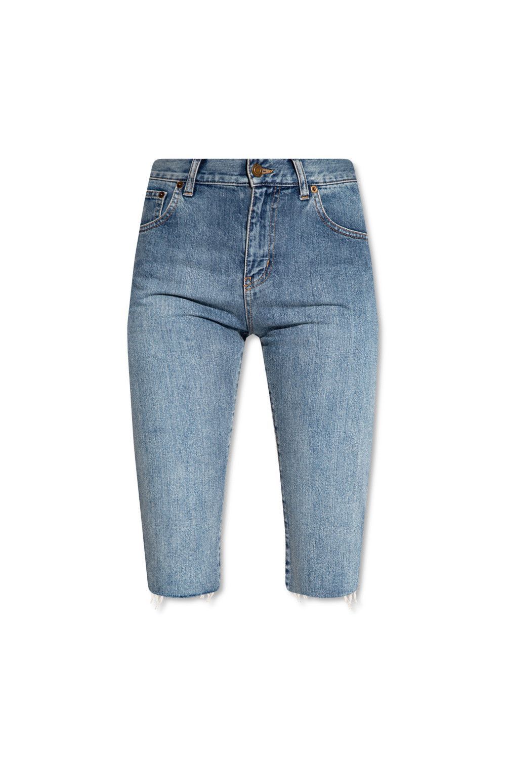 Saint Laurent Paris long bermuda shorts deep denim in marine blue Size 25" / US 0 / IT 36 - 1 Thumbnail