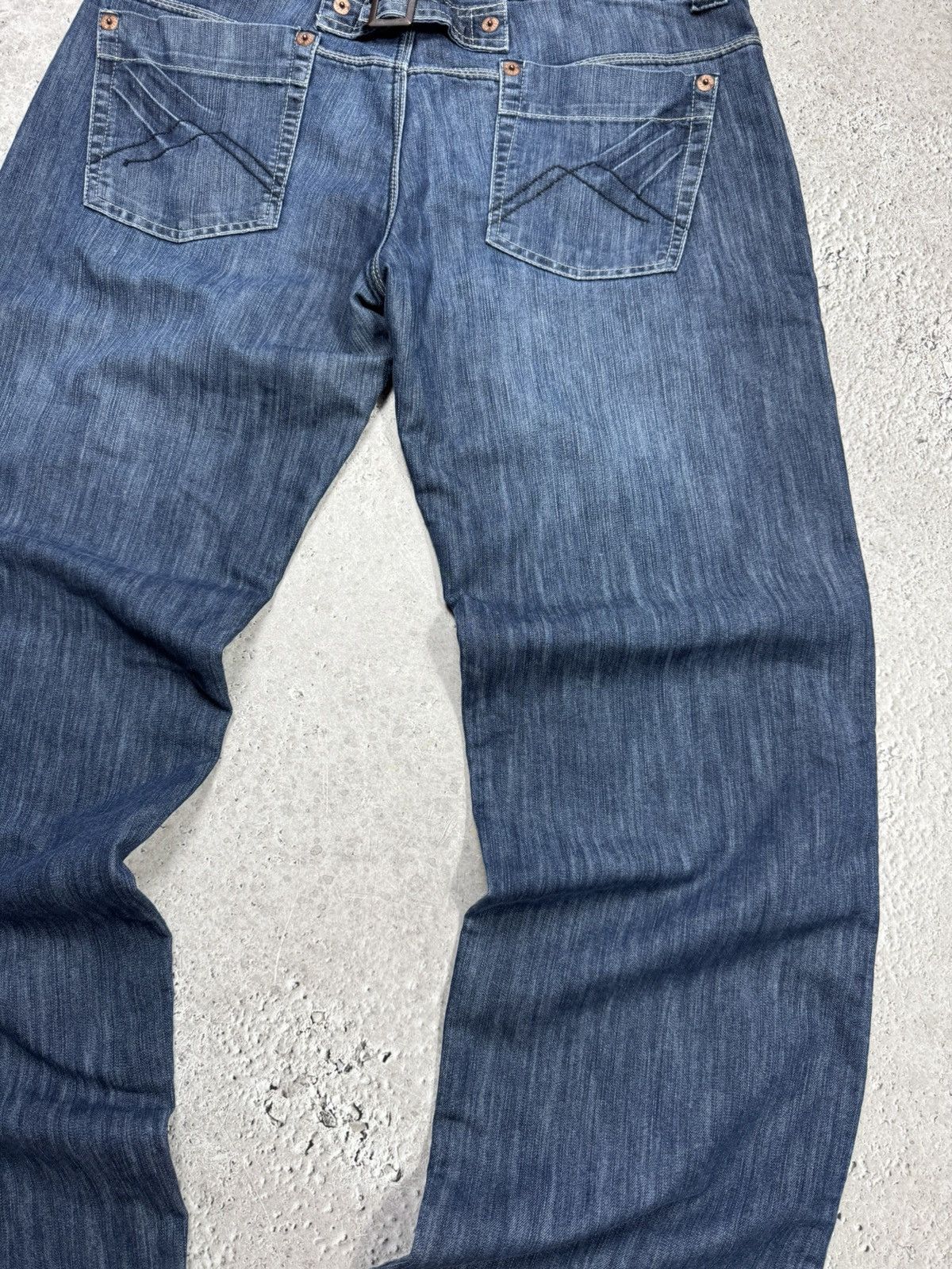Other Baggy Jeans Blue Denim Buckle Back Wide Leg Y2K Skater Pants Size US 36 / EU 52 - 4 Thumbnail