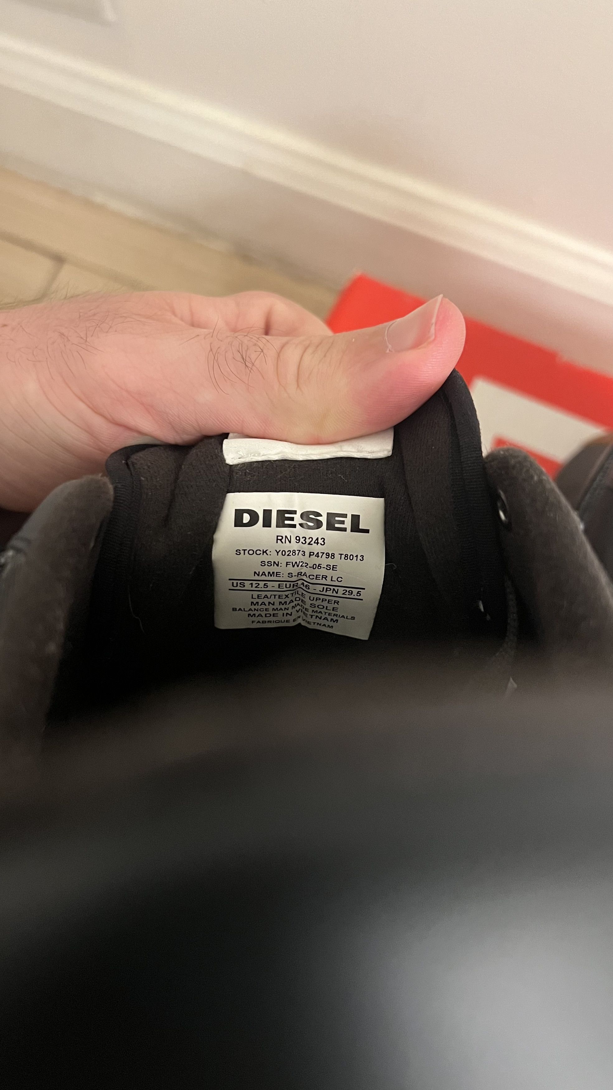 Diesel Diesel Black S Racer Sneaker Size US 12.5 / EU 45-46 - 3 Thumbnail