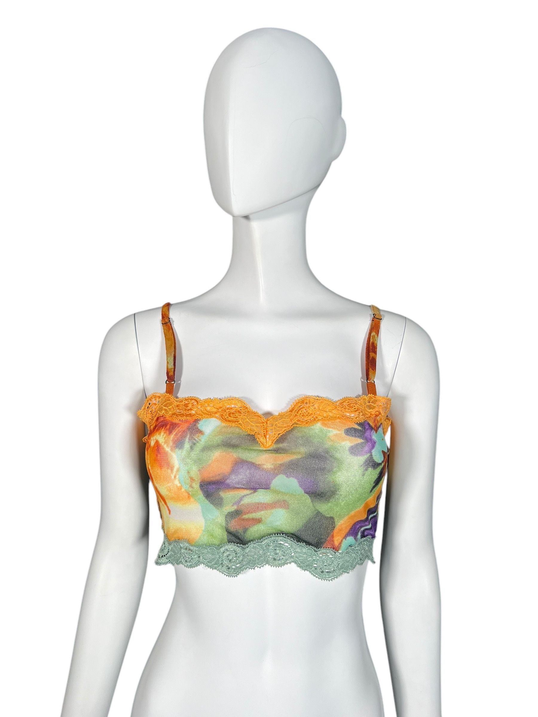 Jean Paul Gaultier Jean Paul Gaultier Floral Mesh Bralette with Lace Details Size M / US 6-8 / IT 42-44 - 1 Thumbnail