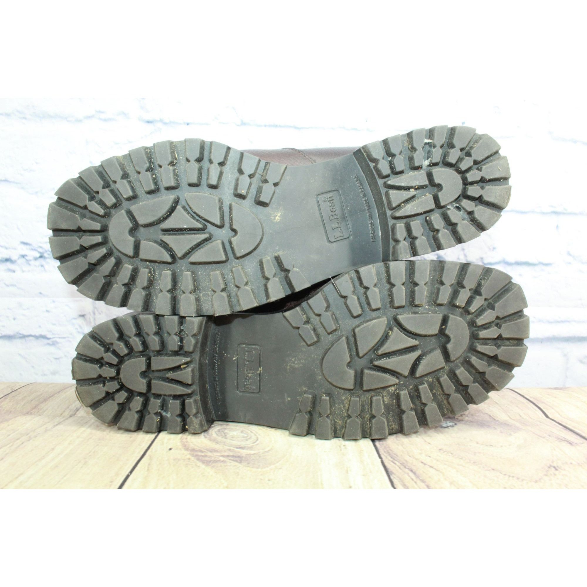 L.L. Bean × Leather LL Bean Leather Hook Loop Lug Sole Wool Lined Ankle Booties Size US 10 / IT 40 - 9 Thumbnail