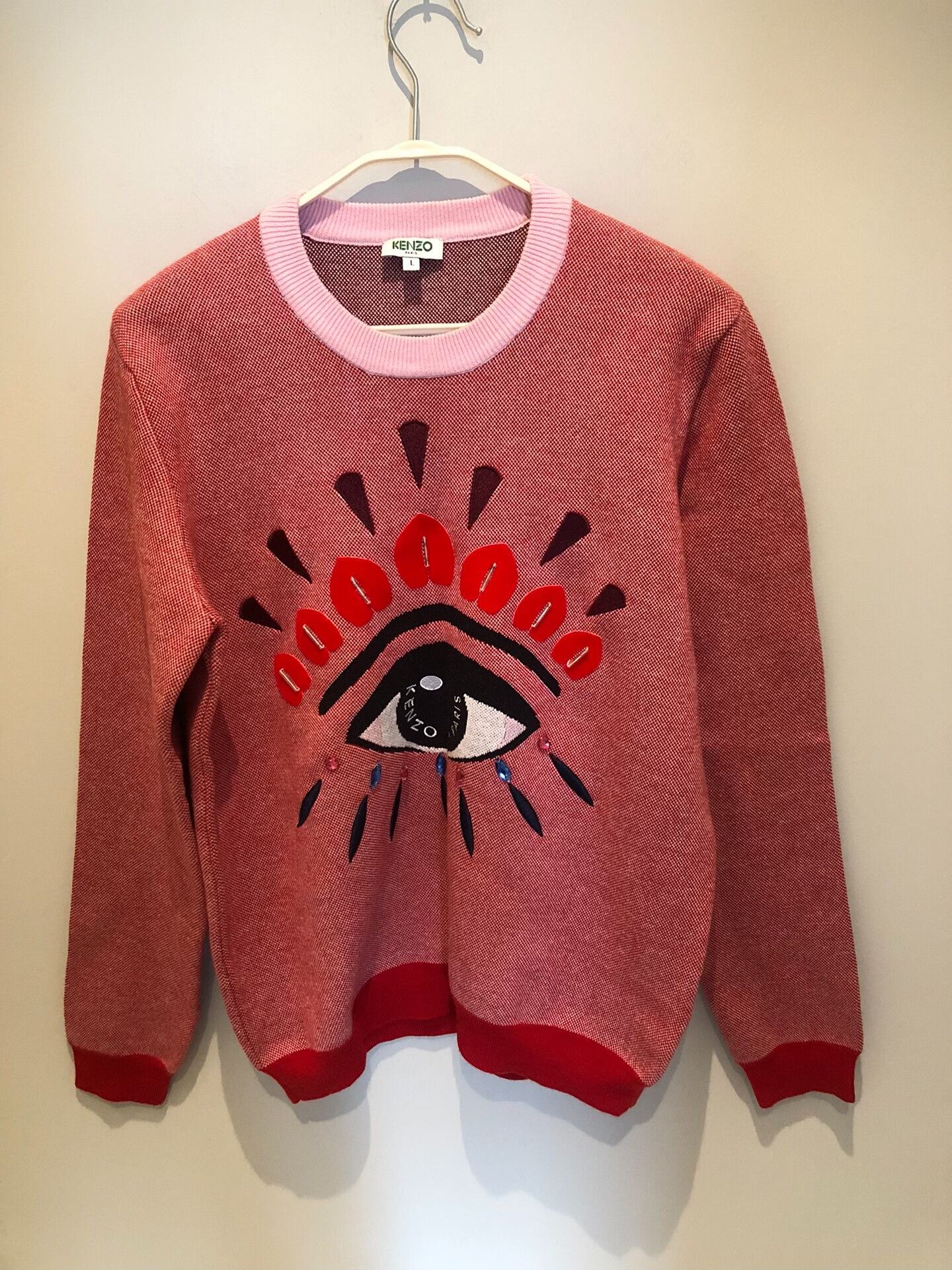 Kenzo KENZO Big Eye Wool Blend Sweater Size L / US 10 / IT 46 - 1 Thumbnail