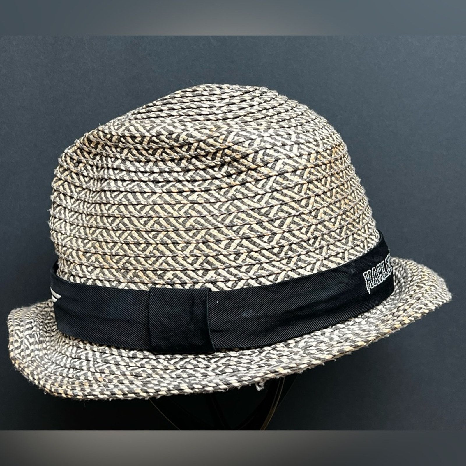 Harley Davidson VINTAGE HARLEY DAVIDSON STRAW LOGO BAND FEDORA HAT SIZE S/M Size ONE SIZE - 2 Thumbnail