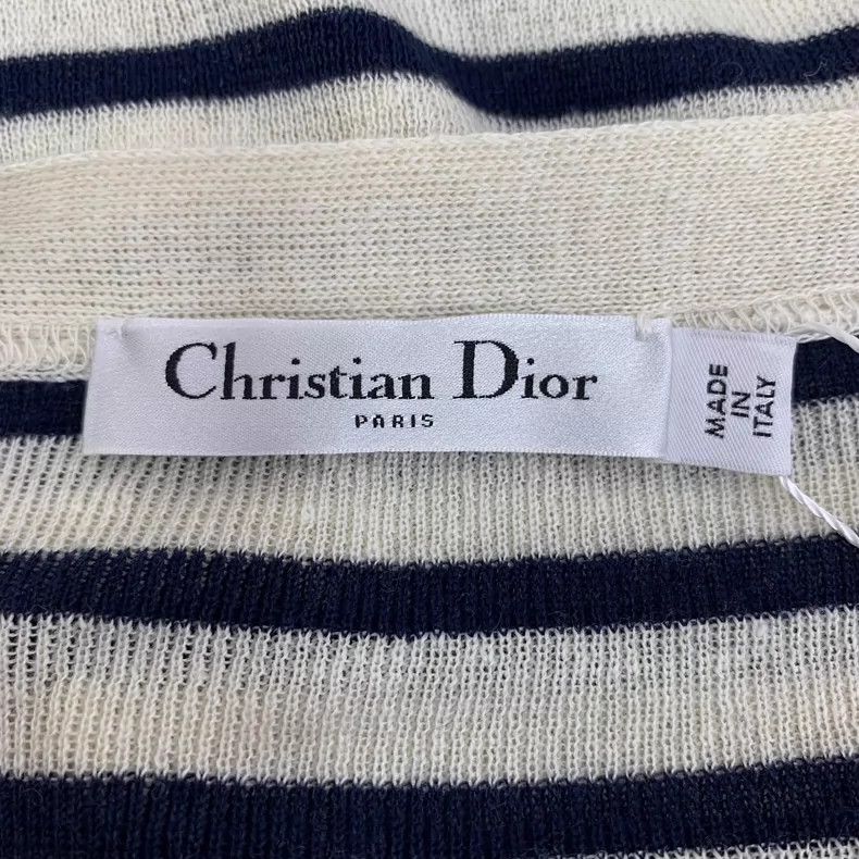 Dior Dior Color-blocked striped linen V-neck single-breasted lon Size XS / US 0-2 / IT 36-38 - 6 Thumbnail