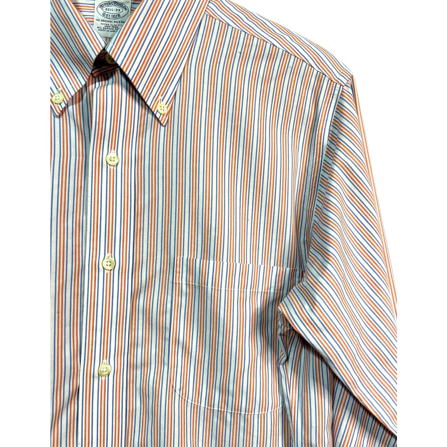 Brooks Brothers BROOKS BROTHERS X Slim Fit Stripe Dress Shirt | 15 1/2 - 33 Size US M / EU 48-50 / 2 - 4 Thumbnail