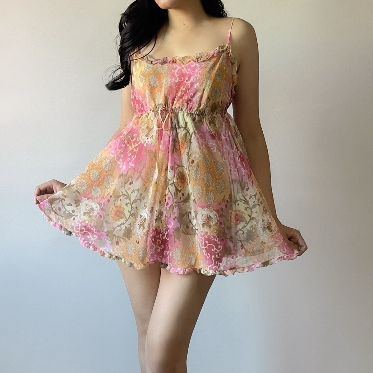 Victoria's Secret Victoria’s Secret 1990s Floral Chiffon Slip Dress (S–M) Size M / US 6-8 / IT 42-44 - 1 Thumbnail