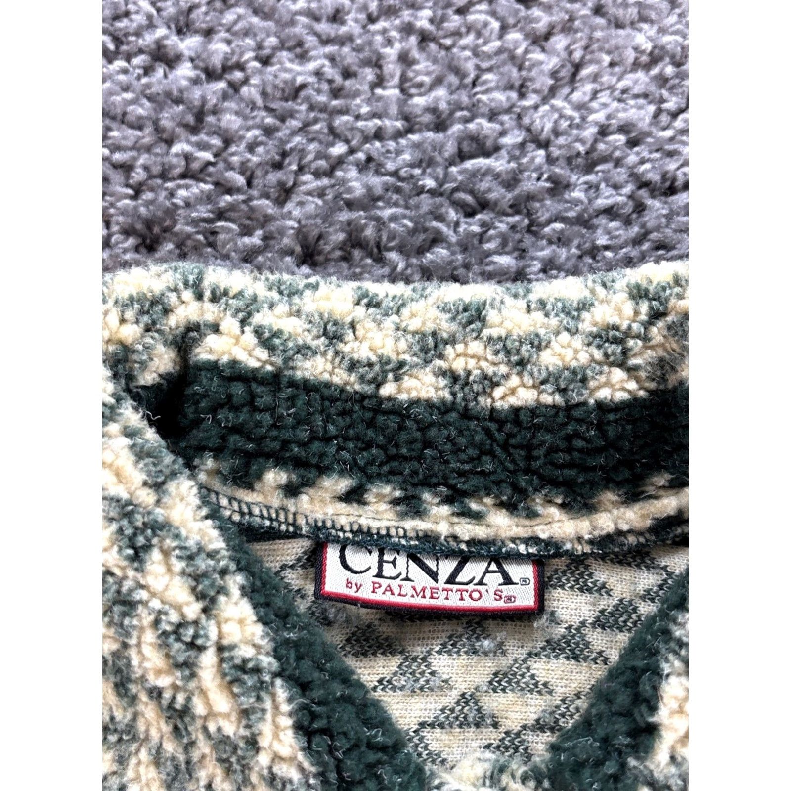 Vintage VINTAGE Cenza Fleece Sweater Cardigan Women's Large Green Forest Deer Graphic L Women's Size L / US 10 / IT 46 - 4 Thumbnail