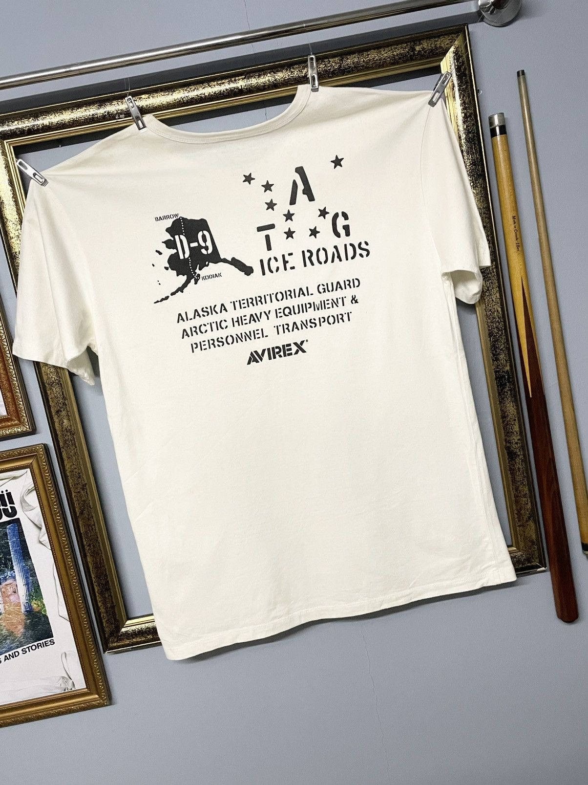 Avirex Vintage 90s Designer Avirex Barrow,Kodiak War Map Tshirt Size US M / EU 48-50 / 2 - 2 Thumbnail
