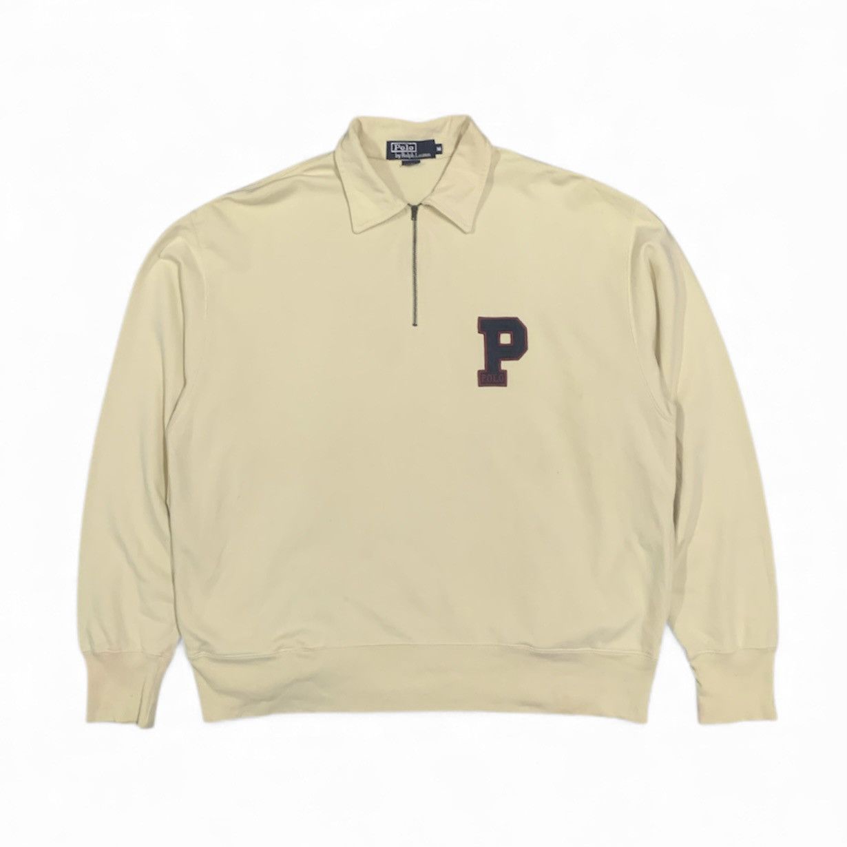 Polo Ralph Lauren Vtg Polo Ralph Lauren P Logo 1/4 Zipper Sweatshirt Size US M / EU 48-50 / 2 - 1 Thumbnail