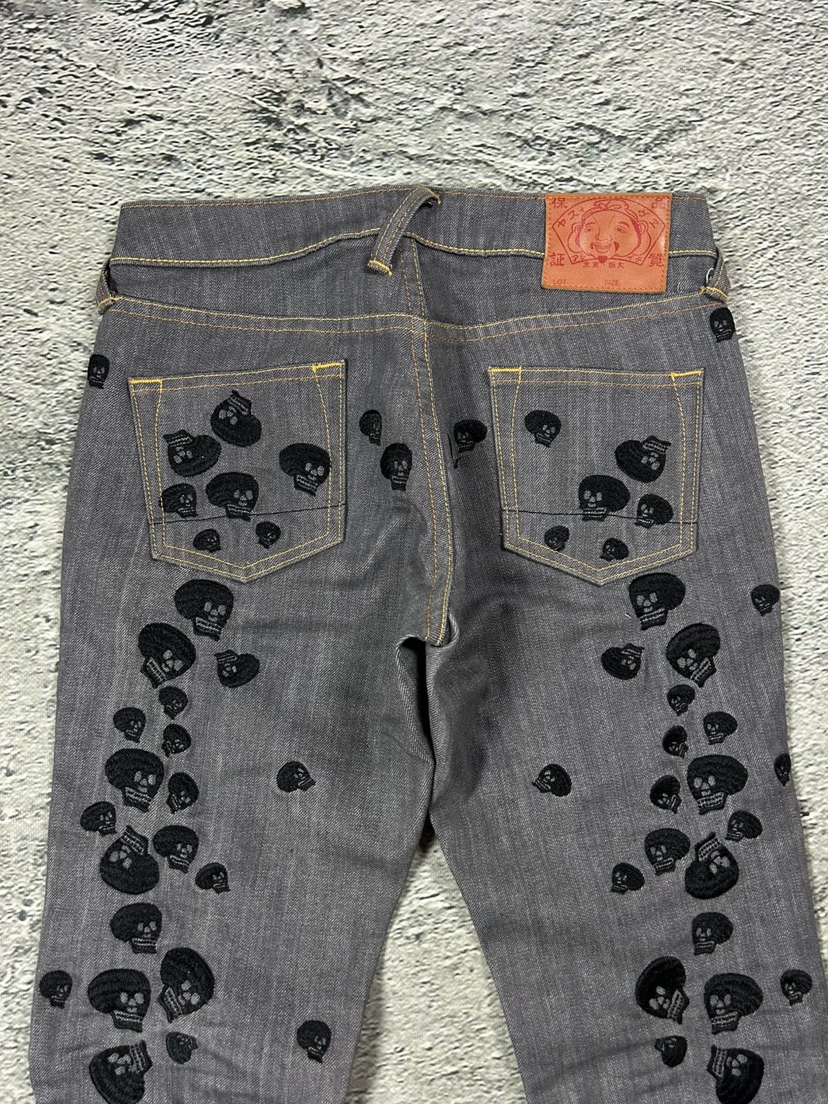 Evisu Evisu vintage daicock skull logo grey jeans black Size 26" / US 2 / IT 38 - 2 Thumbnail