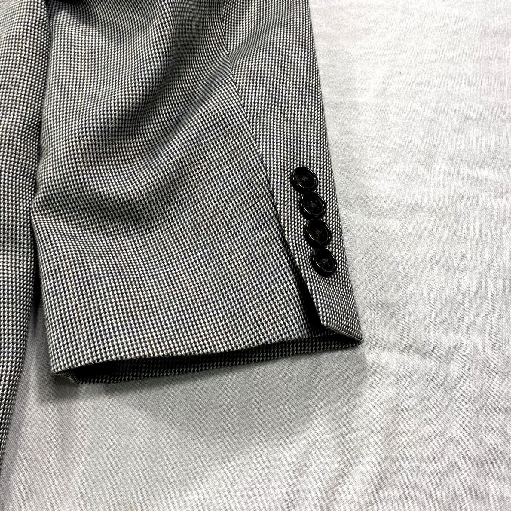Ralph Lauren Lauren Ralph Lauren Blazer Men 48 Regular Gray Polyester Tweed Notch Lapel 2-Button Front Flat Front Jacket Single-Breasted Vintage No Size 48R - 4 Thumbnail