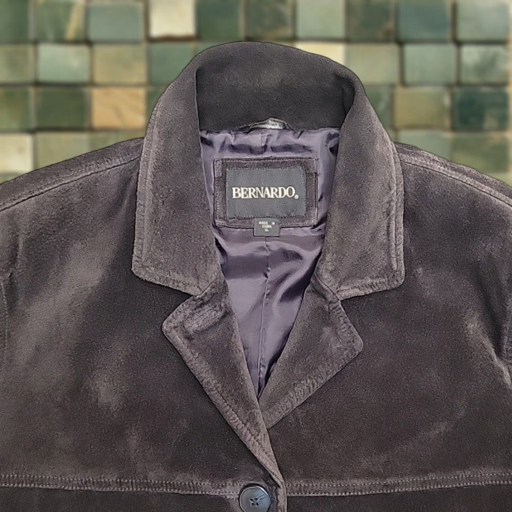 Vintage VINTAGE Bernardo Jacket Women XL Purple Faux Suede Button Classic Career Minimalist Size XL / US 12-14 / IT 48-50 - 1 Thumbnail