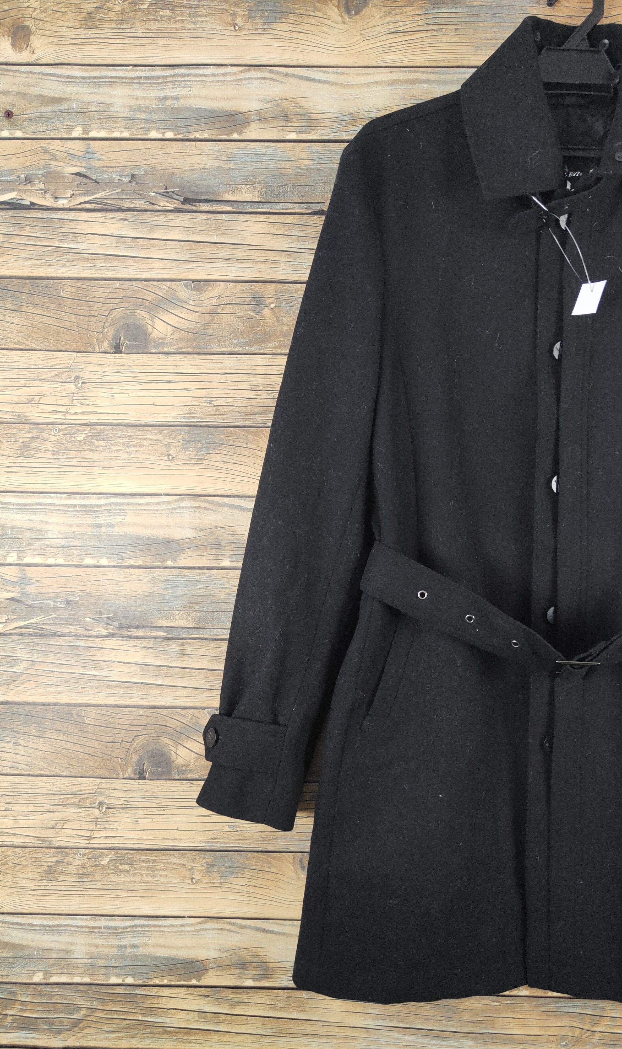 Roen Roen-Semantic Design Black Wool Coats #W2256 Size L / US 10 / IT 46 - 3 Thumbnail