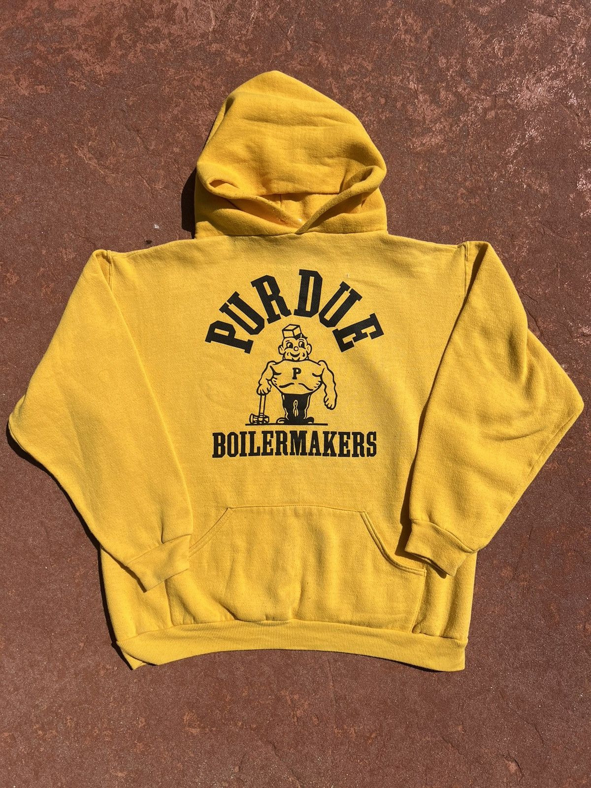 image of Russell Athletic x Vintage 70’S Flawless Russell Gold Purdue Pete NCAA Hoodie, Men's (Size XL)