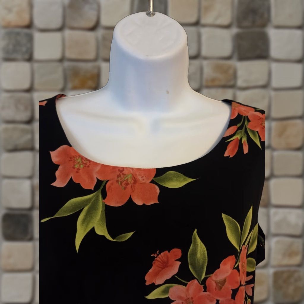 Vintage Studio I Black Floral Sleeveless Sheath Maxi Dress Womens 10 Size L / US 10 / IT 46 - 1 Thumbnail