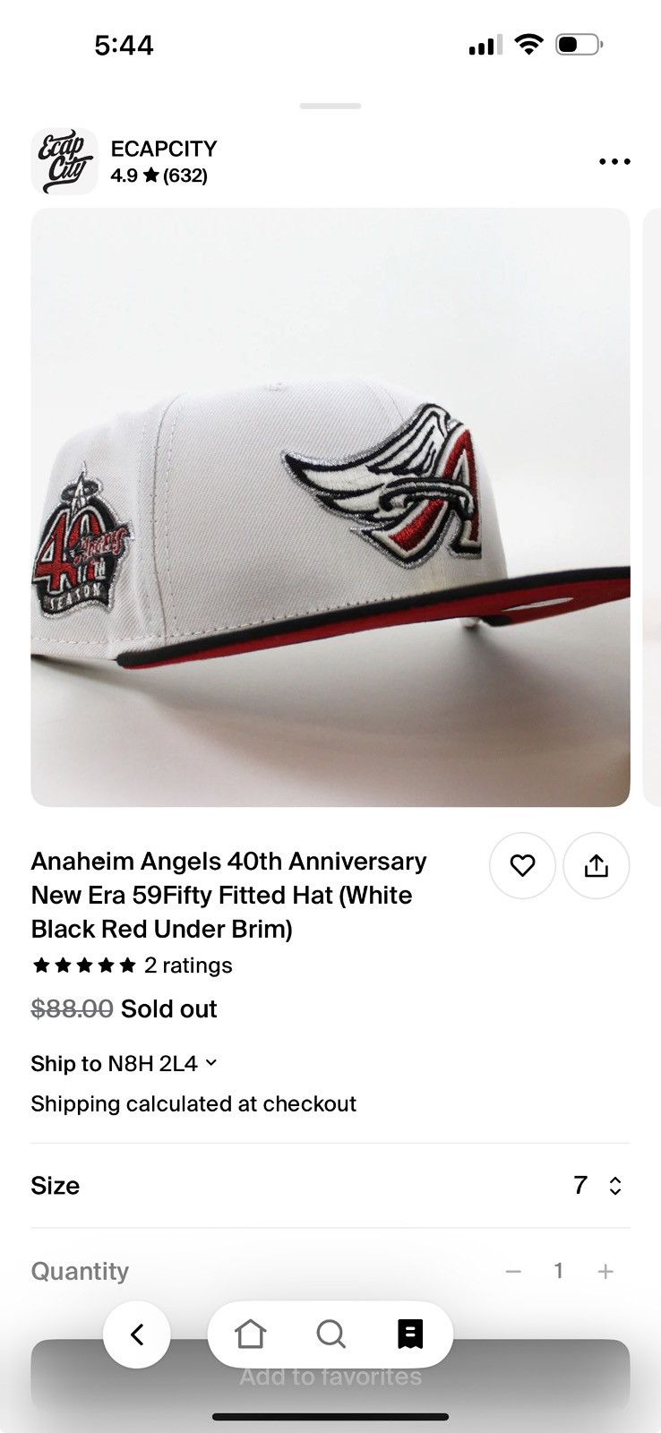 Cooperstown Collection × MLB × New Era ECAPCITY Size 7 Anaheim Angels 40th Anniversary Size ONE SIZE - 1 Thumbnail