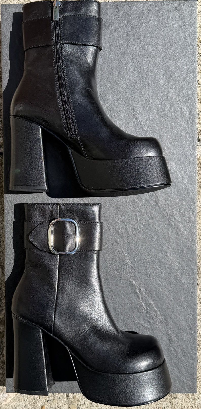 Steve Madden STEVE MADDEN |NO BOX| Siren Platform Leather Boots SCRATCHES Size US 8 / IT 38 - 5 Thumbnail