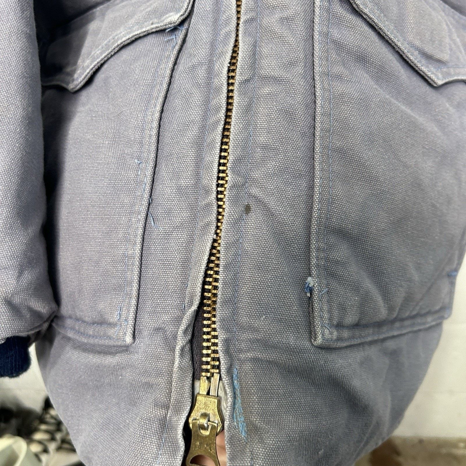 Carhartt Vintage 80s Carhartt Heavy Quilted Western Coat “Steel Blue” Size US L / EU 52-54 / 3 - 11 Thumbnail