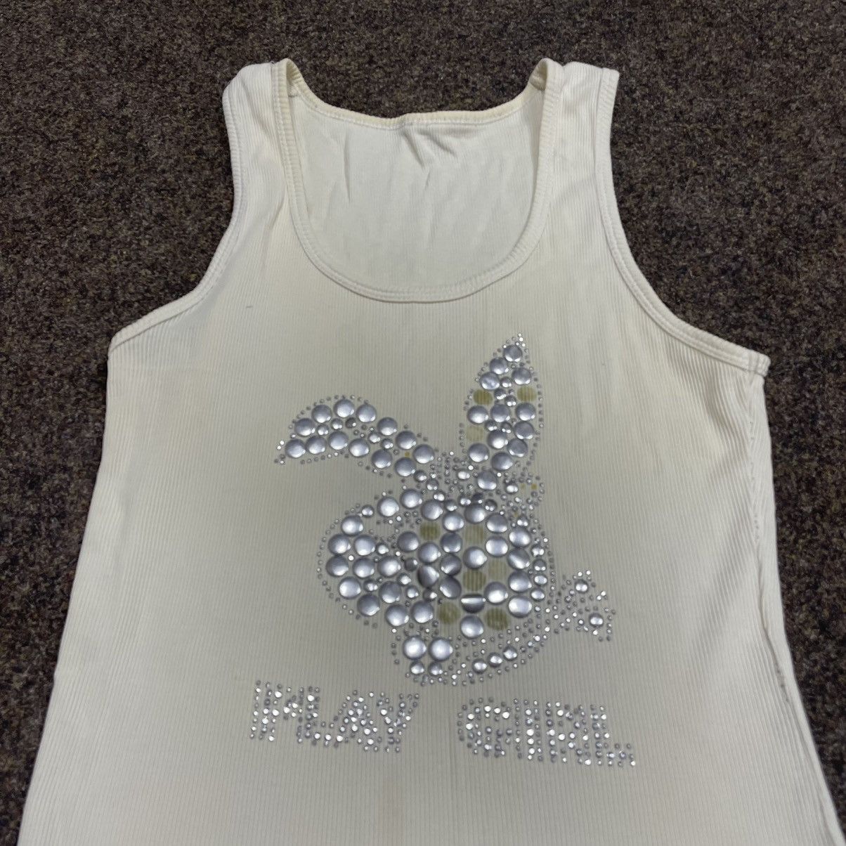 Vintage Vintage 90s Y2K Rhinestone Bunny Graphic Tank Top Rave S Size S / US 4 / IT 40 - 2 Thumbnail