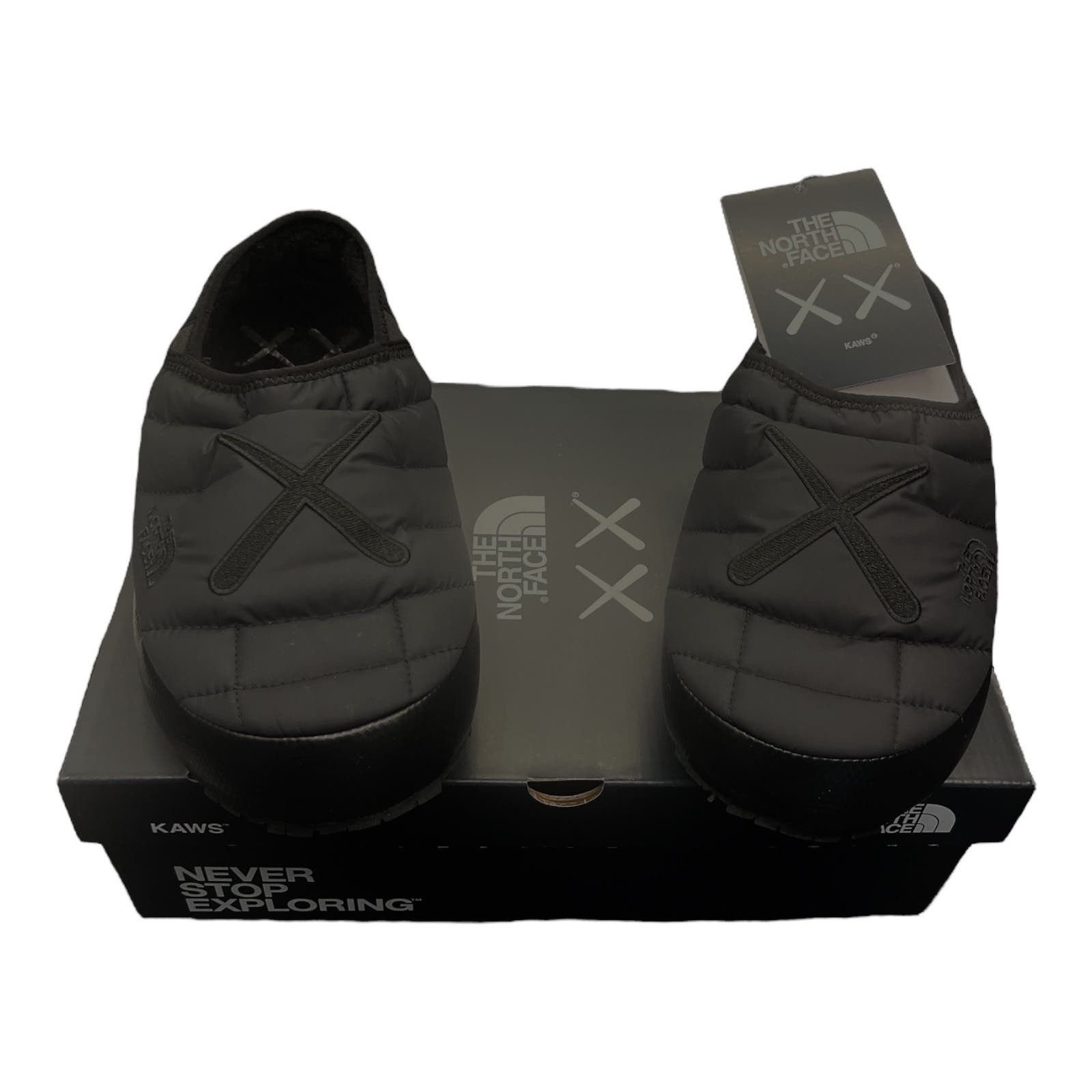 image of Sz 7 - New Northface X Kaws Thermoball Traction Mule Shoes in Black, Women's