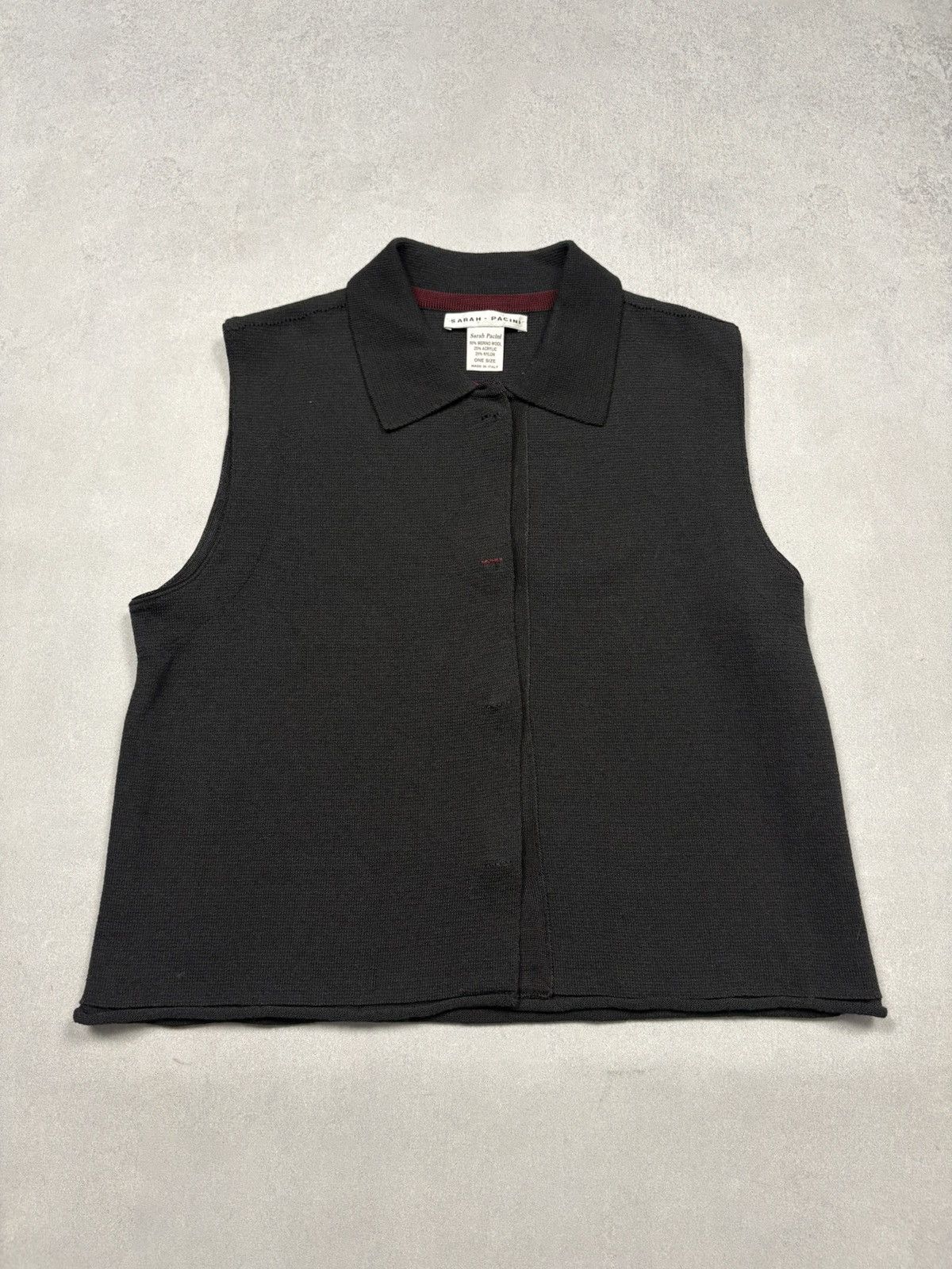 Sarah Pacini Vintage Sarah Pacini Wool Knit Sleeveless Avant Garde Vest Size ONE SIZE - 1 Thumbnail