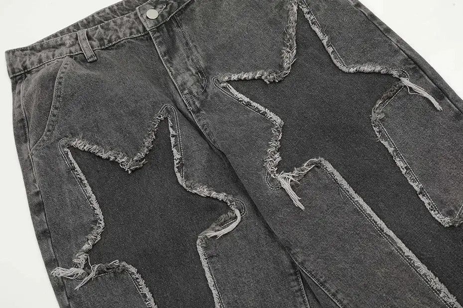 Japanese Brand Lightning Splicing Baggy Jeans Size US 32 / EU 48 - 4 Thumbnail