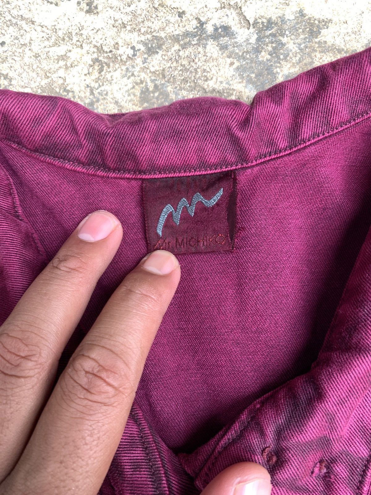 Japanese Brand × Vintage 2000s Mr Michiko Burgundy Wash Crop Back Button Vest Size US L / EU 52-54 / 3 - 6 Thumbnail