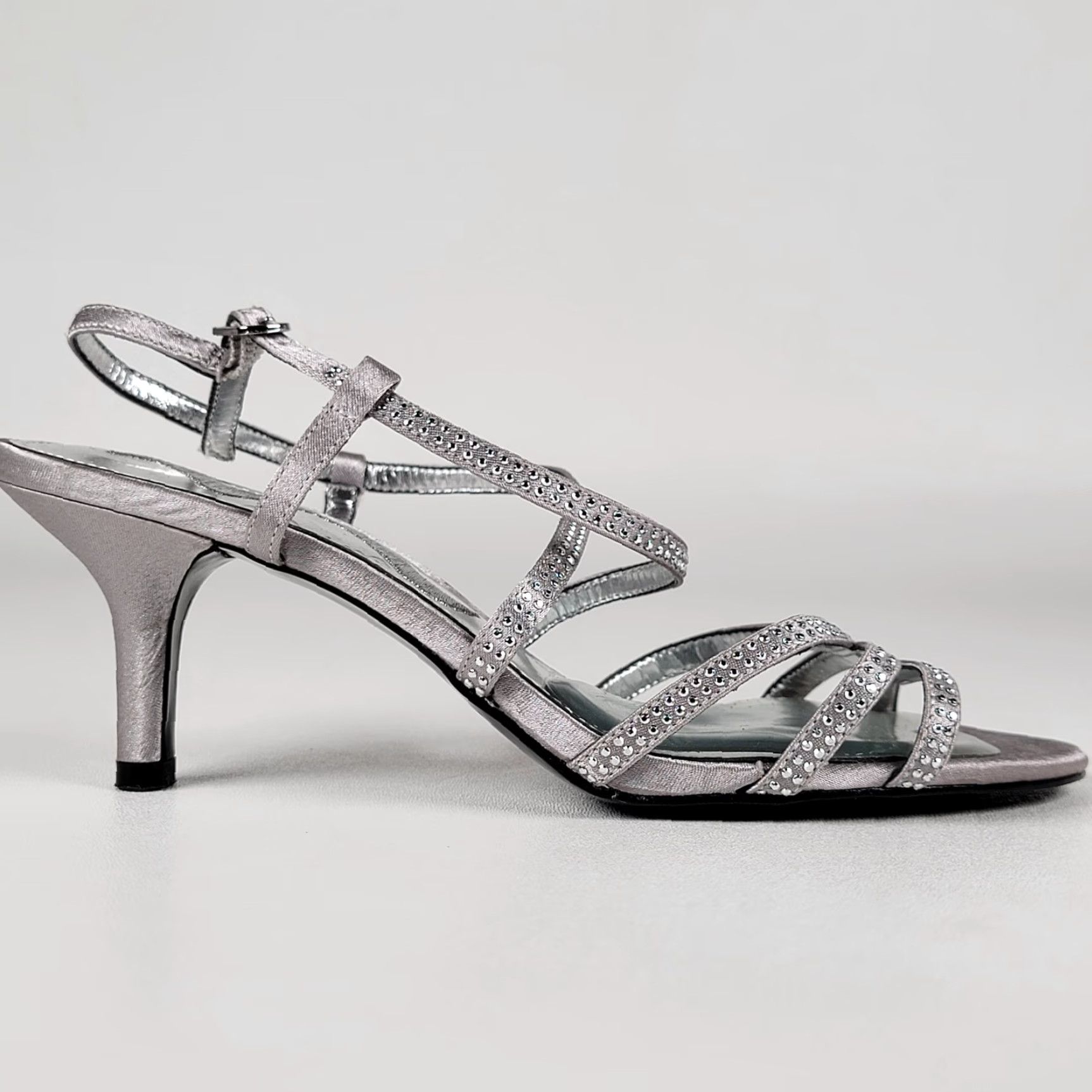 Vintage Nina Vauna Evening Heels Dress Sandals Women's Shoes Size 6 M Silver Pumps, Open Toe, Stiletto Heel, Metallic Theme, US 6, EU 36, UK 4, Medium Width Size S / US 4 / IT 40 - 4 Thumbnail