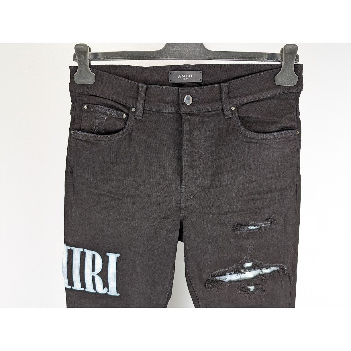 Amiri o1rshd1 Tie Dye Core Logo Jeans in Black Size US 33 - 11 Thumbnail