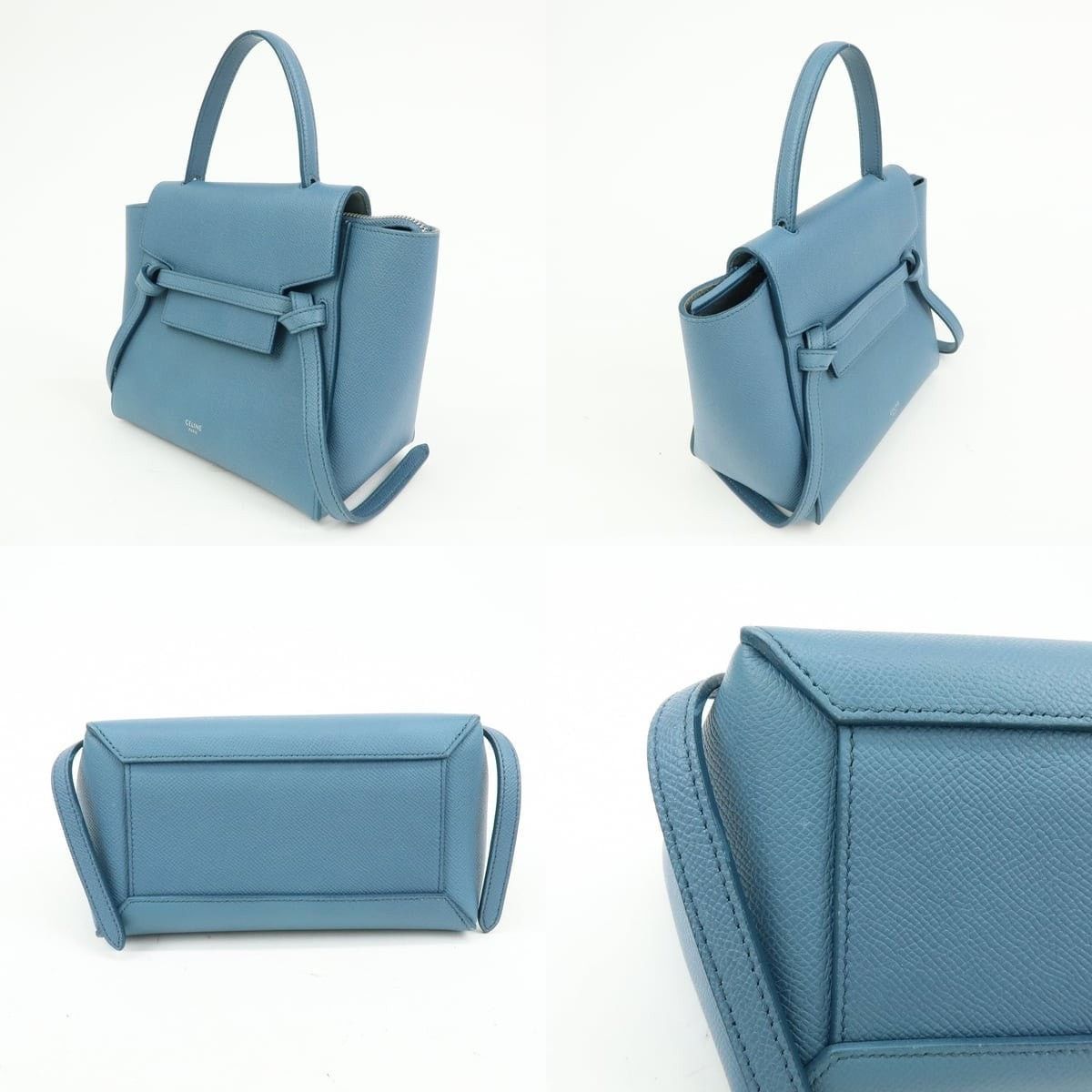 Celine Celine Mini Belt Bag Calfskin Top Handle Blue Size ONE SIZE - 3 Thumbnail