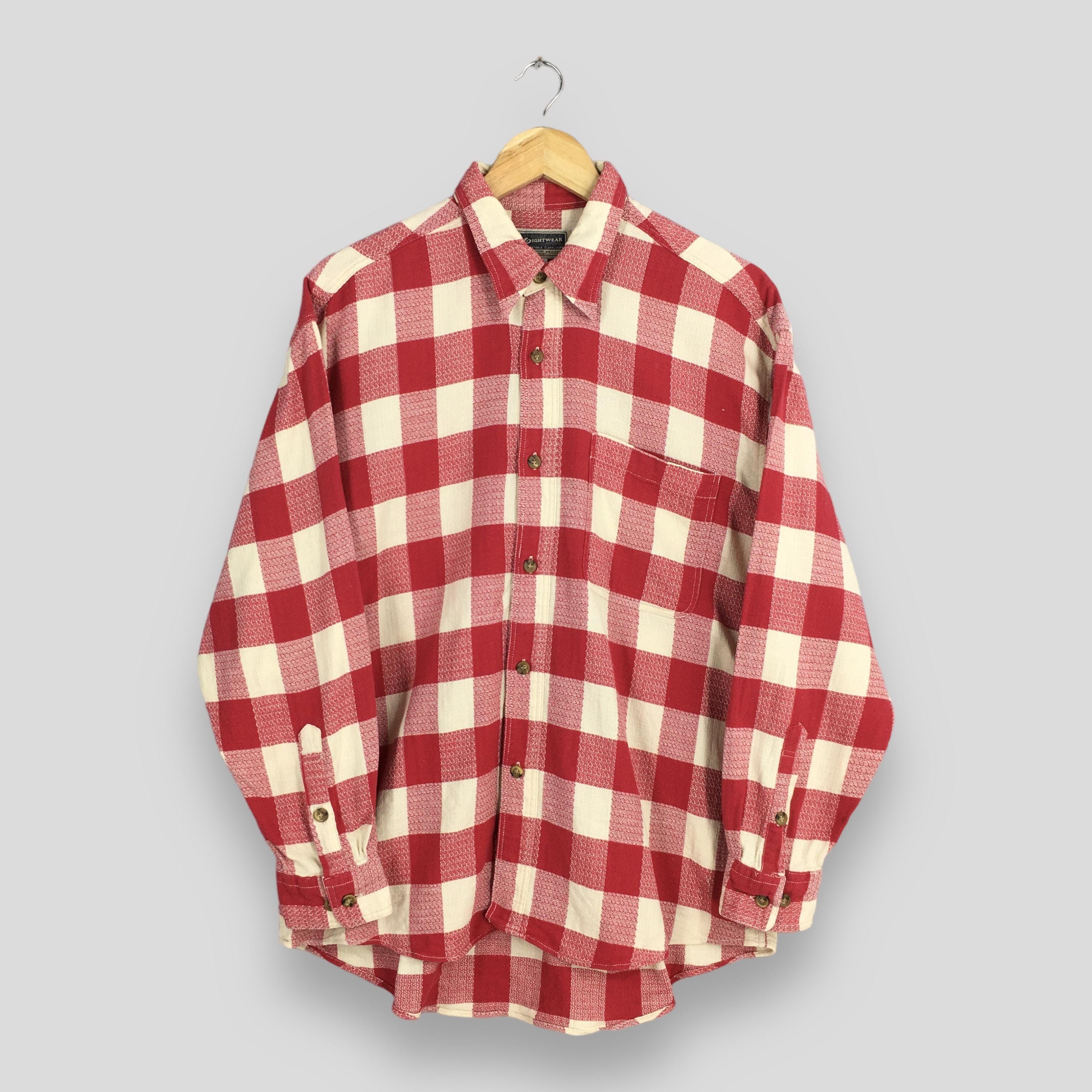 Flannel × Vintage Vintage 80s Tartan Checkered Red Western Shirt Large Size US L / EU 52-54 / 3 - 1 Thumbnail