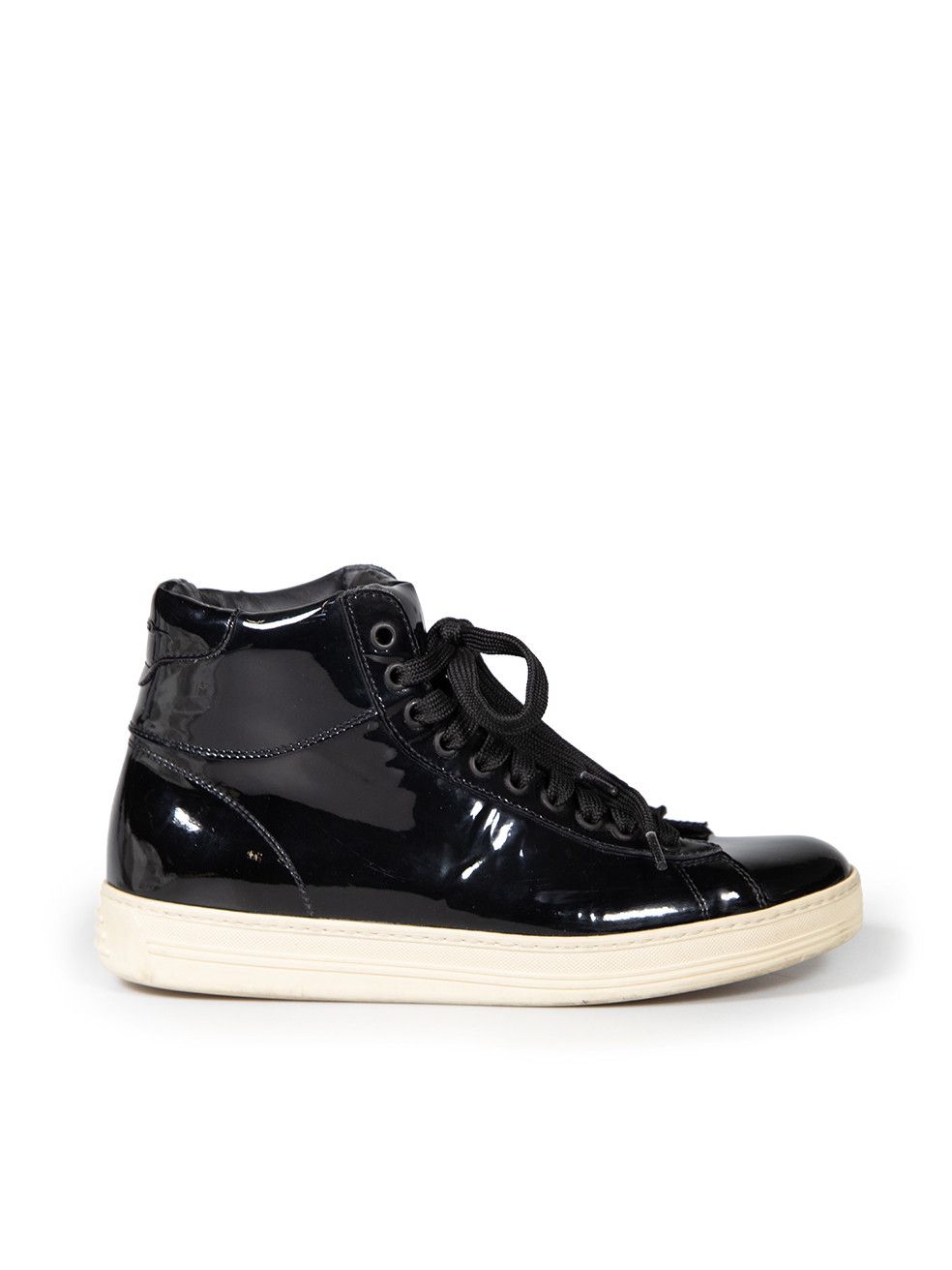 Tom Ford Black Patent High Top Trainers Size US 7.5 / IT 37.5 - 1 Thumbnail